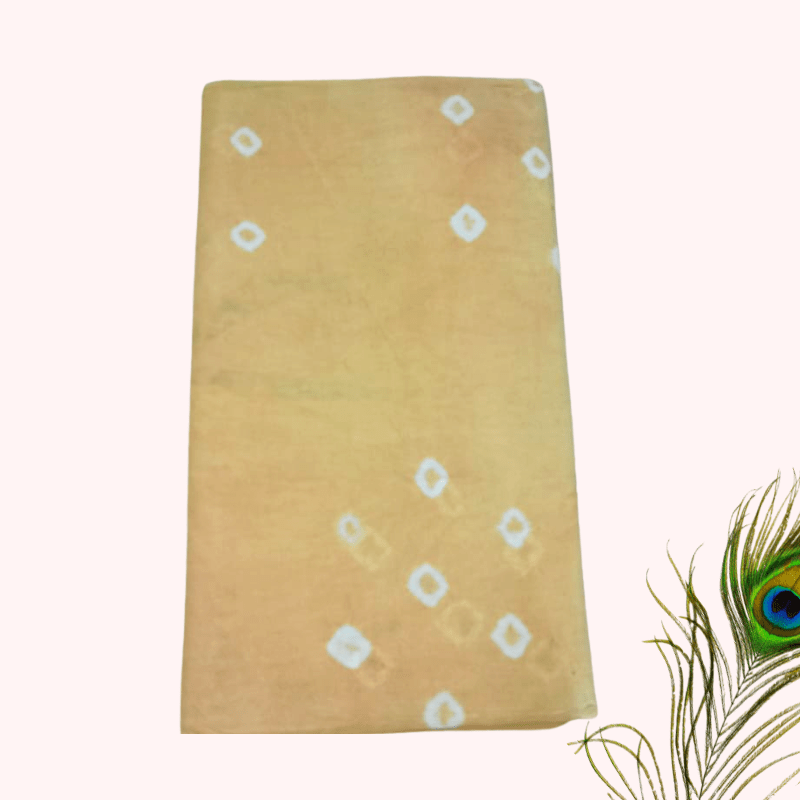 Prabanja Sungudi Batik Printed Saree - Yellow with Pink Border - Image 2