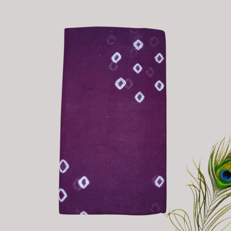 Prabanja Sungudi Batik Printed Saree - Purple with Dark Green - Image 2