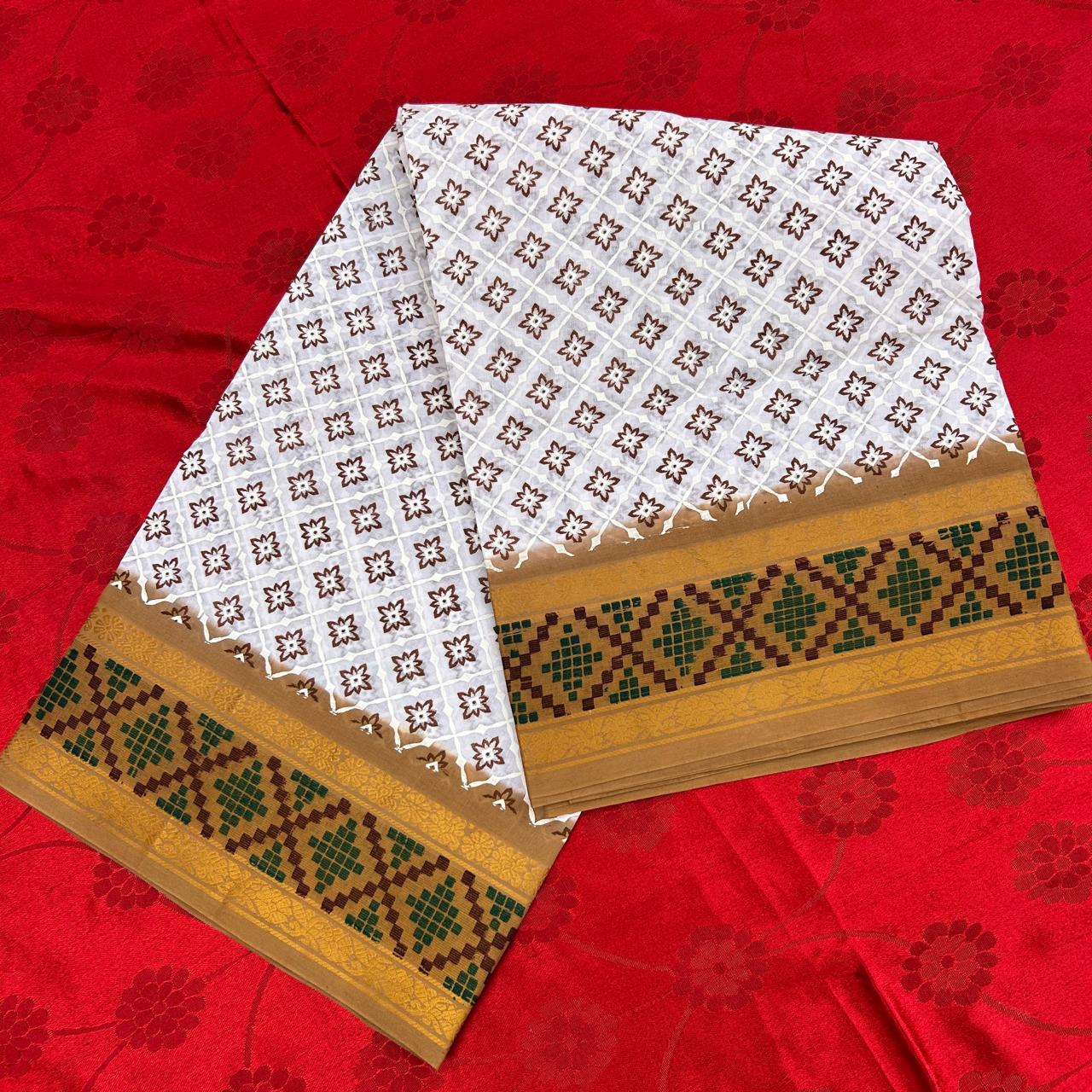 Prabanja Tissue Printed Sungudi Cotton Saree - Image 3