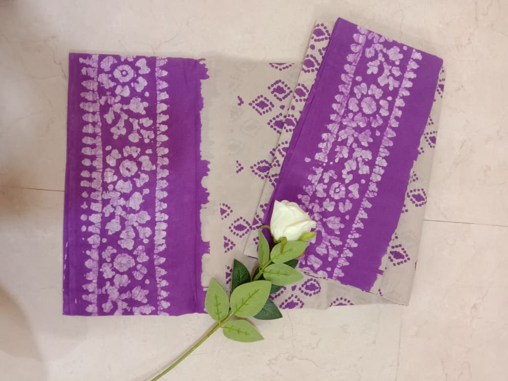 Prabanja Floral Printed Sungudi Cotton Saree - Image 4