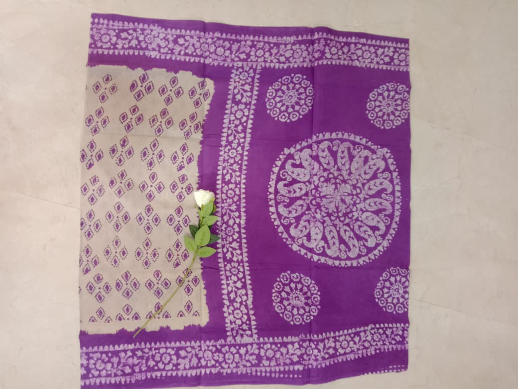Prabanja Floral Printed Sungudi Cotton Saree - Image 3