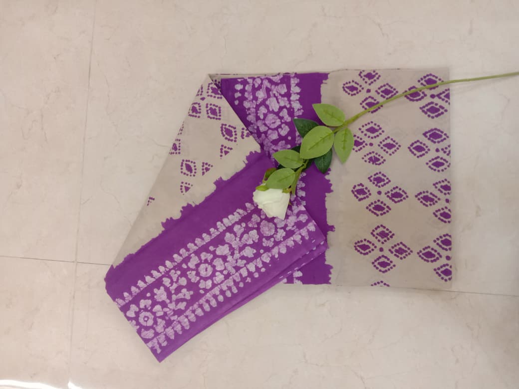 Prabanja Floral Printed Sungudi Cotton Saree - Image 2