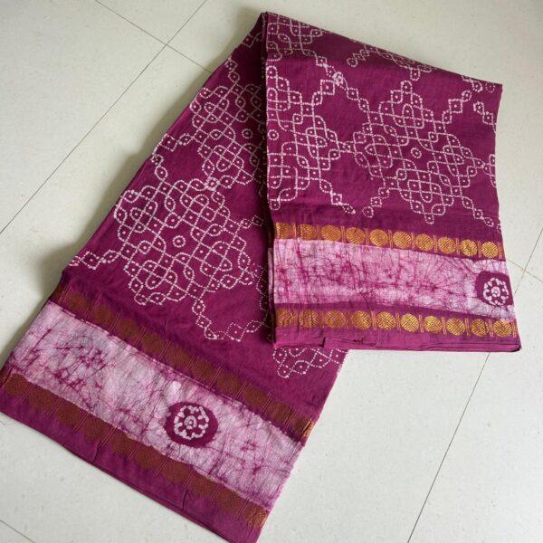 Prabanja Sungudi Self Wax Fancy Saree - Image 3
