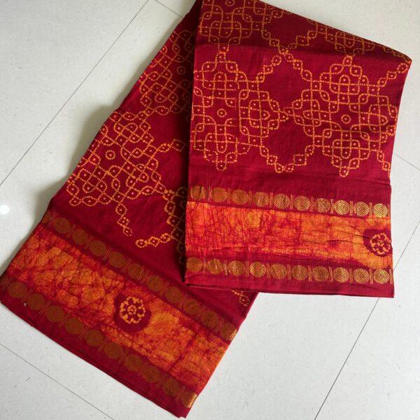 Prabanja Sungudi Self Wax Fancy Saree - Image 3