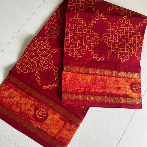 Prabanja Sungudi Self Wax Fancy Saree - Image 2
