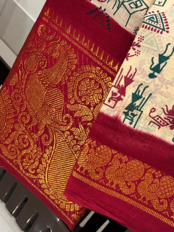 Prabanja Sungudi Pallu Print Saree - Image 3