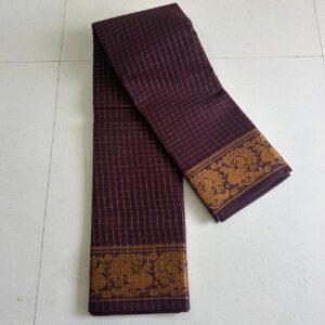 Prabanja Sugundi Jari Checks Self Plain Saree