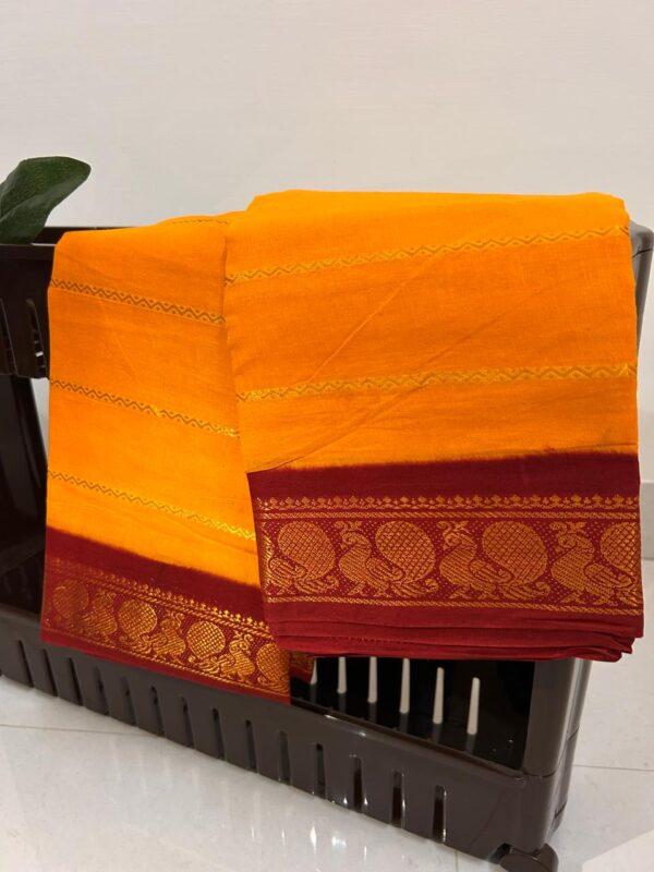 Prabanja Sungudi Jari Veltharai Plain Saree - Image 2