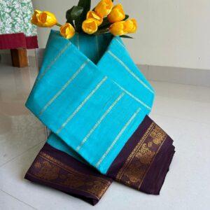 Prabanja Sugundi  Jari Velthari plain Saree