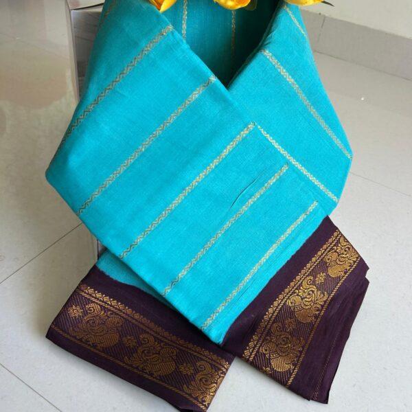 Prabanja Sugundi  Jari Velthari plain Saree - Image 2