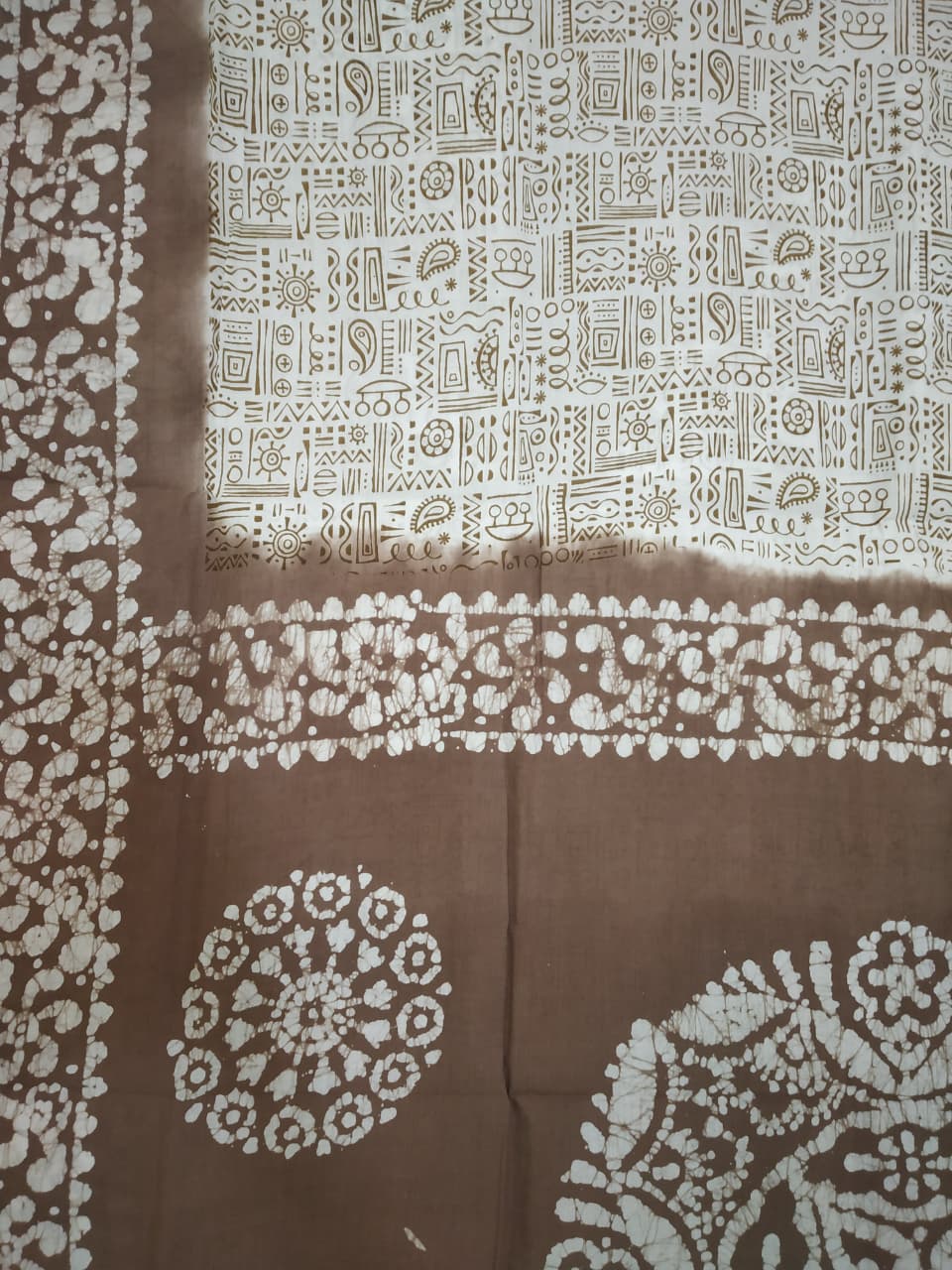 Prabanja Brown Mayuri Sungudi Cotton Saree - Image 5