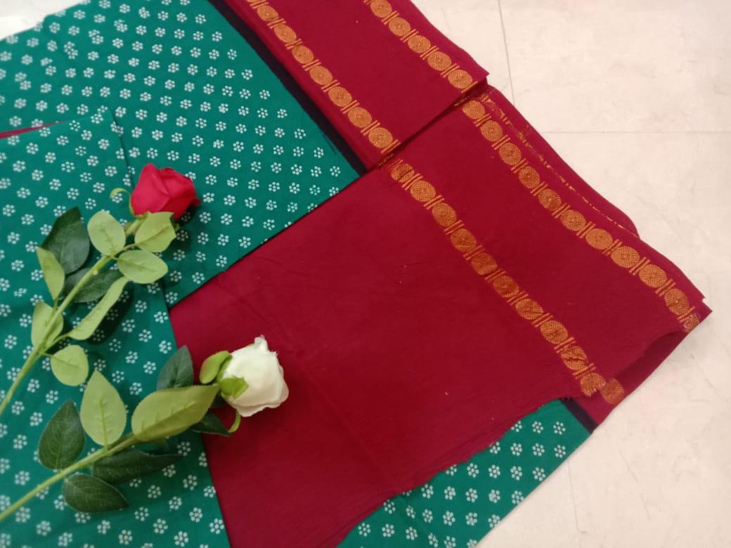 Prabanja Doller Design Border Sungudi Cotton Saree - Image 2