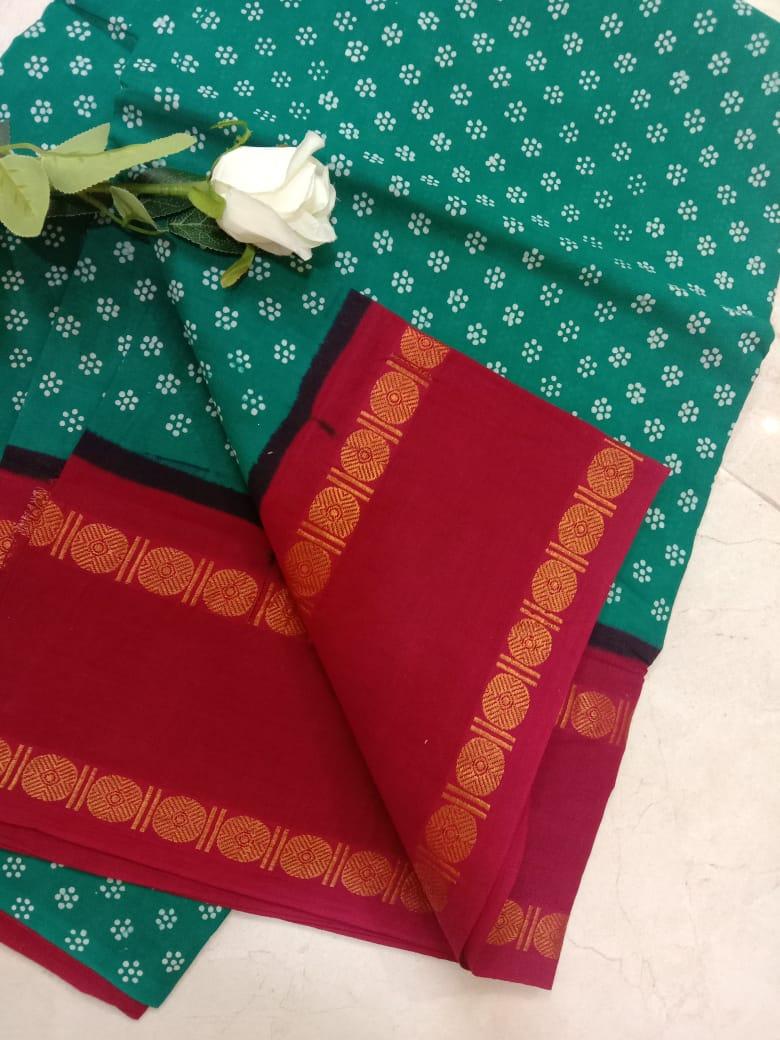 Prabanja Doller Design Border Sungudi Cotton Saree - Image 4