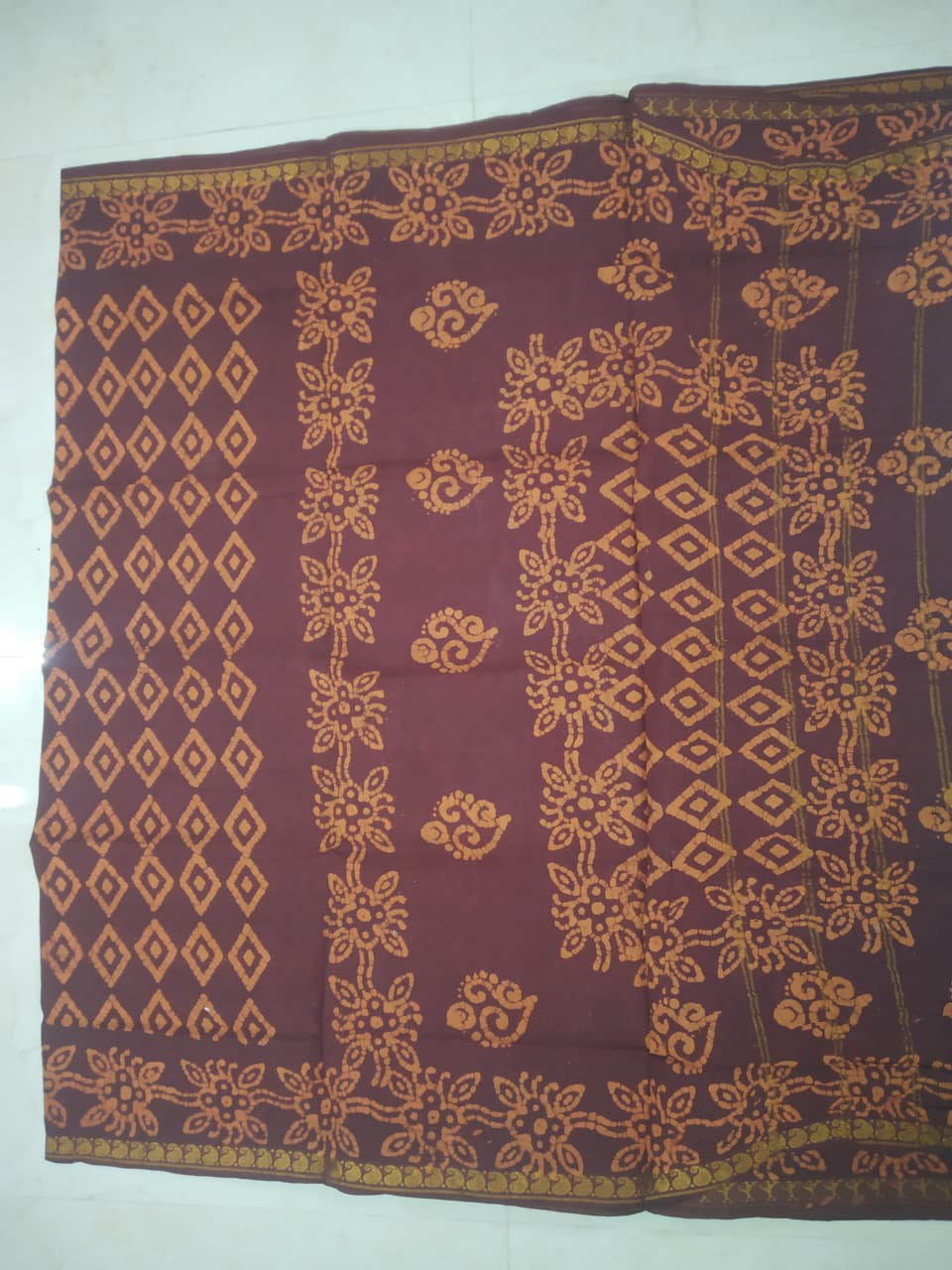 Prabanja Fancy Diamond Design Sungudi Cotton Saree - Image 4