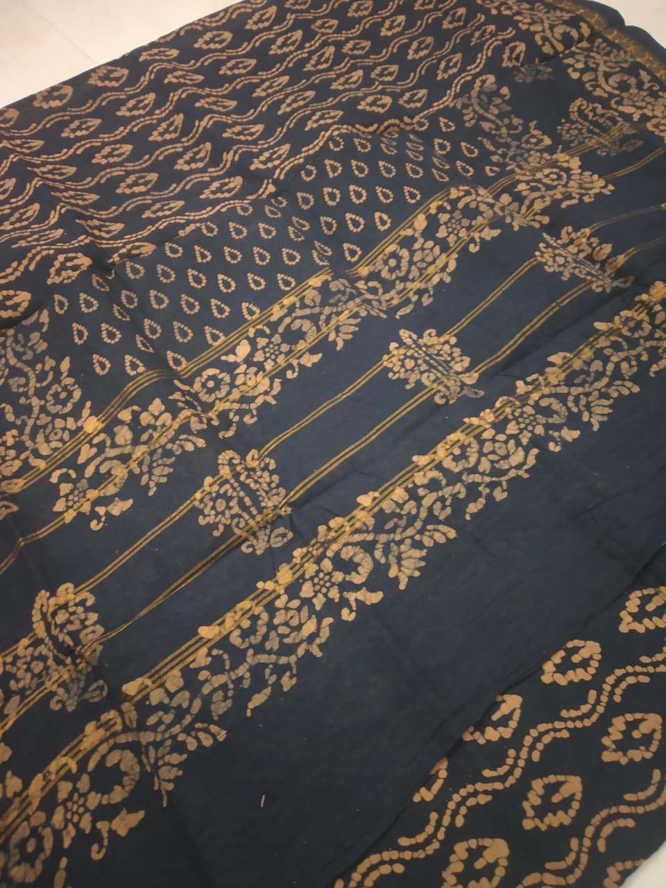 Prabanja Fancy Floral Border Sungudi Cotton Saree - Image 5