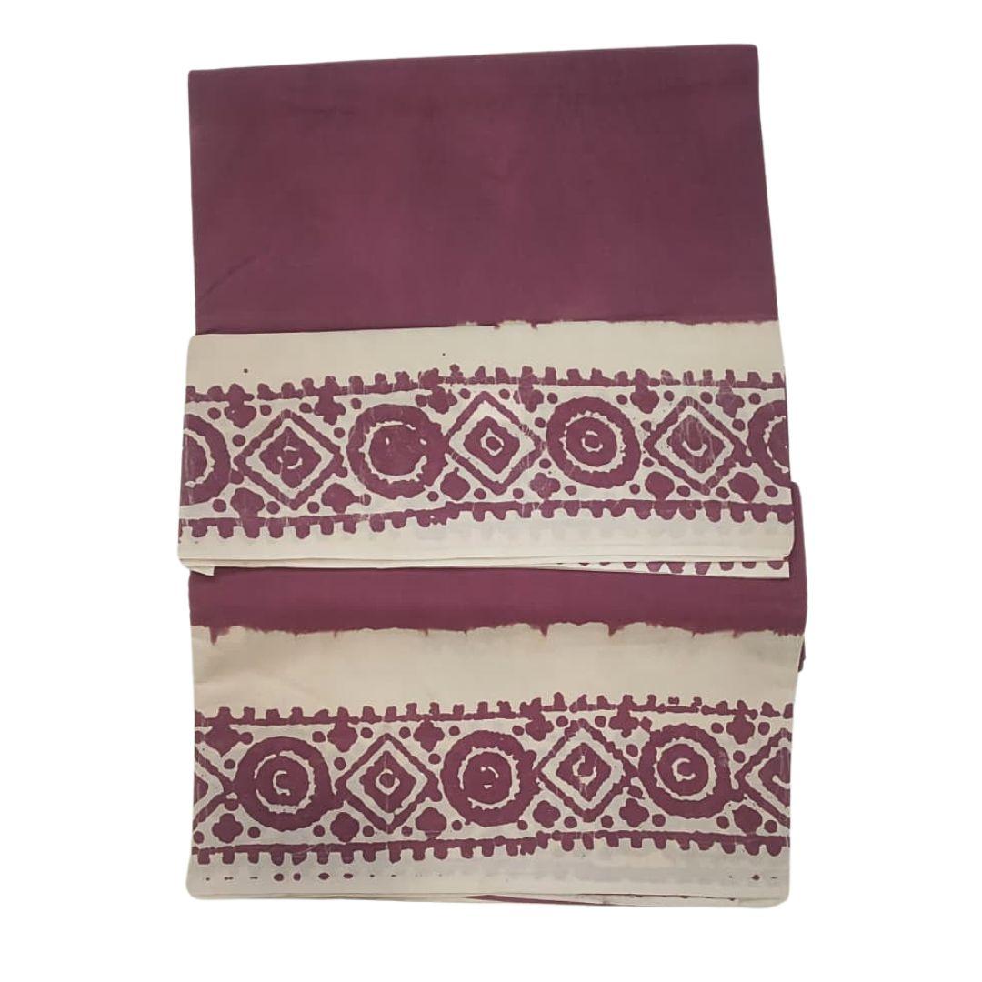 Prabanja Old Magenta Plain Sungudi Cotton Saree