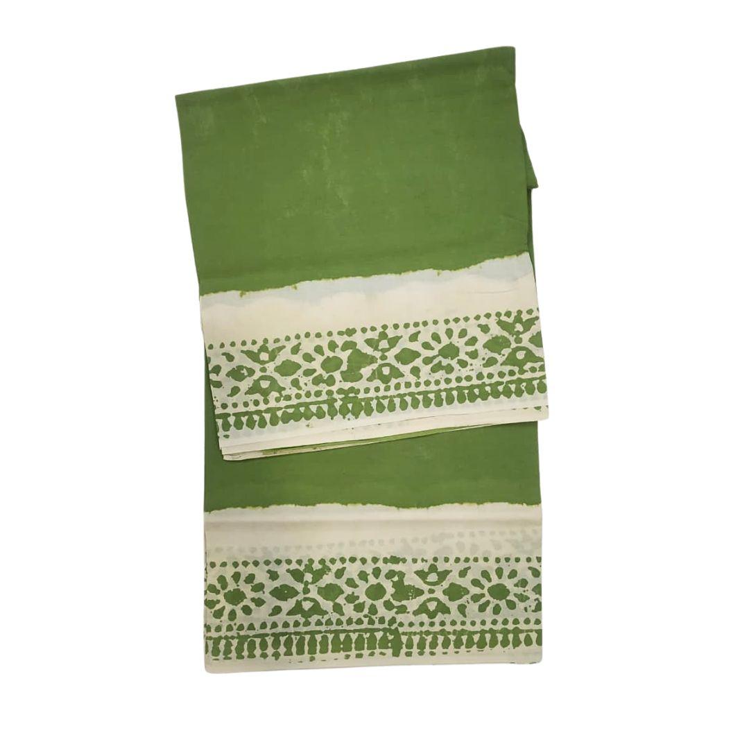 Prabanja Pickle Green Plain Sungudi Cotton Saree