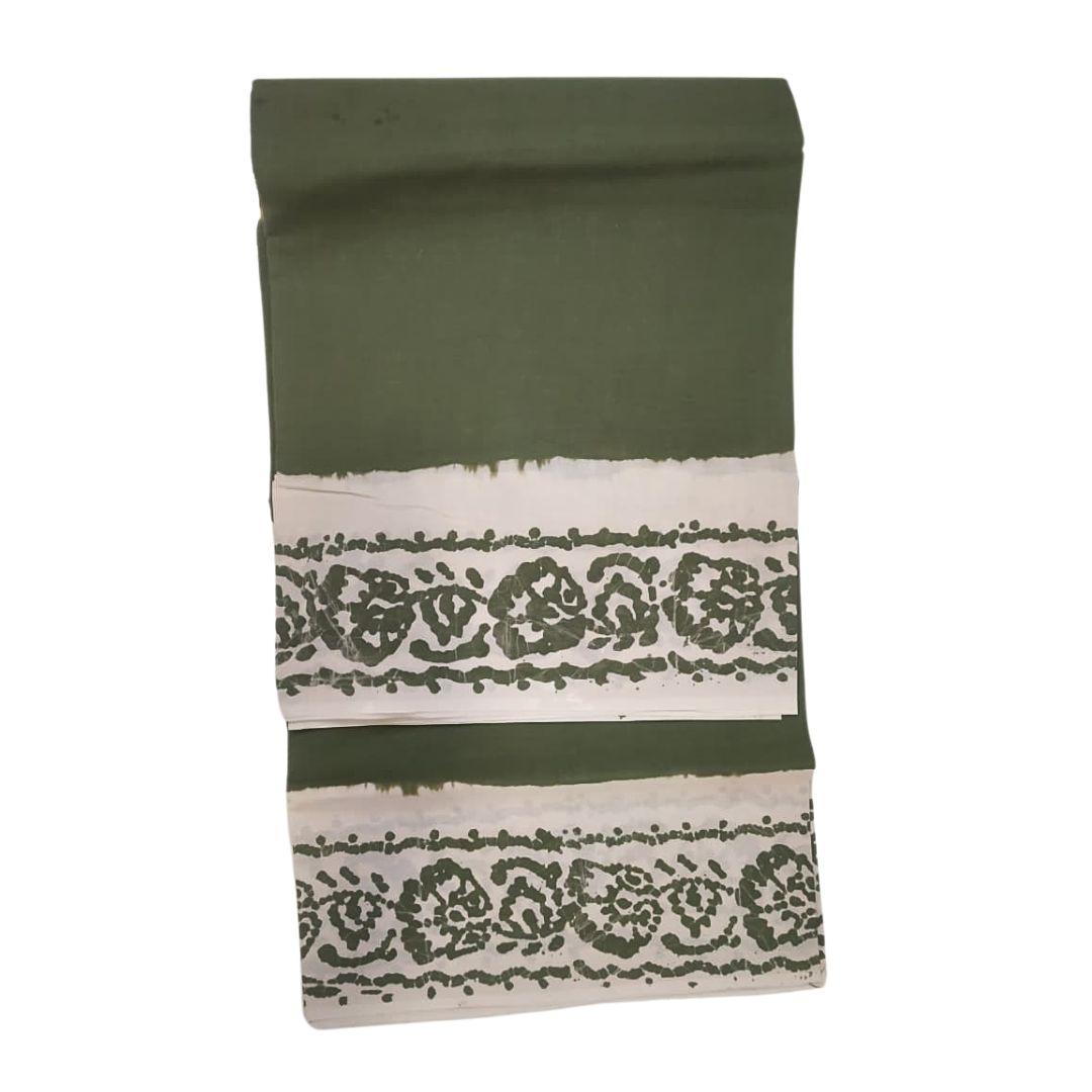 Prabanja Russian Light Green Plain Sungudi Cotton Saree