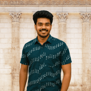 Prabanja Sungudi 100% Pure Ikat Pattern Cotton Shirt | Green Color Sungudi Shirt | Size-42