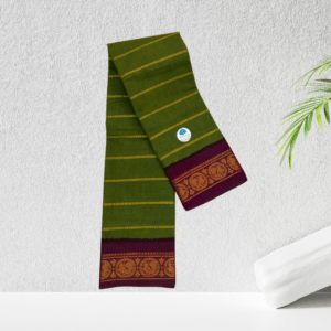 Prabanja Sungudis Zari Velthari Sungudi Cotton Saree | Green with Maroon Border Sungudi Cotton Velthari Saree