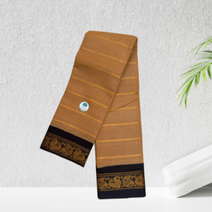 Prabanja Sungudis Zari Velthari Sungudi Cotton Saree | Beige with Dark Navy Blue Border Sungudi Cotton Velthari Saree