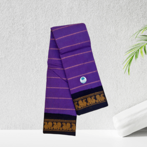 Prabanja Sungudis Zari Velthari Sungudi Cotton Saree | Deep Violet with Black Border Sungudi Cotton Velthari Saree