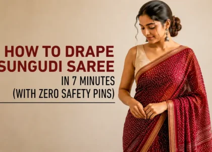 How to Drape a Sungudi Saree