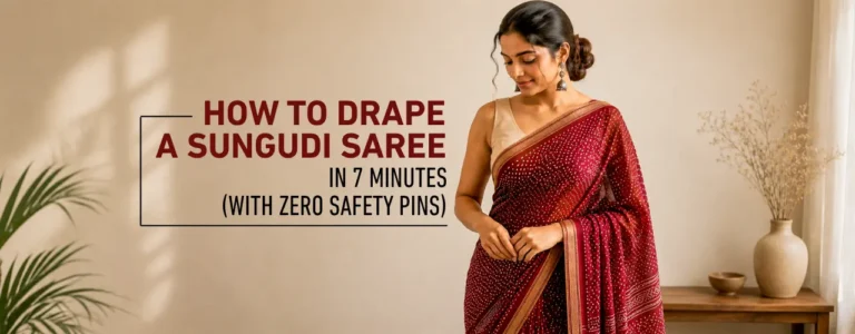 How to Drape a Sungudi Saree in 7 Minutes (With Zero Safety Pins)