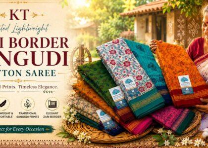 KT Printed Sungudi Cotton Saree