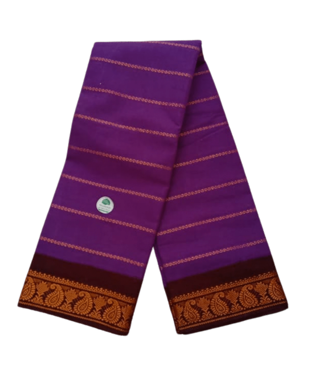 Sungudi Cotton Saree for Women, Velthari Sungudi Saree, Cotton, Purple with Maroon Zari Border with Peacock Motif with Running Blouse, Lightweight Wear Cotton
